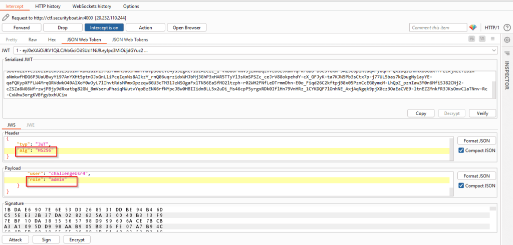 JWT parameter manipulation