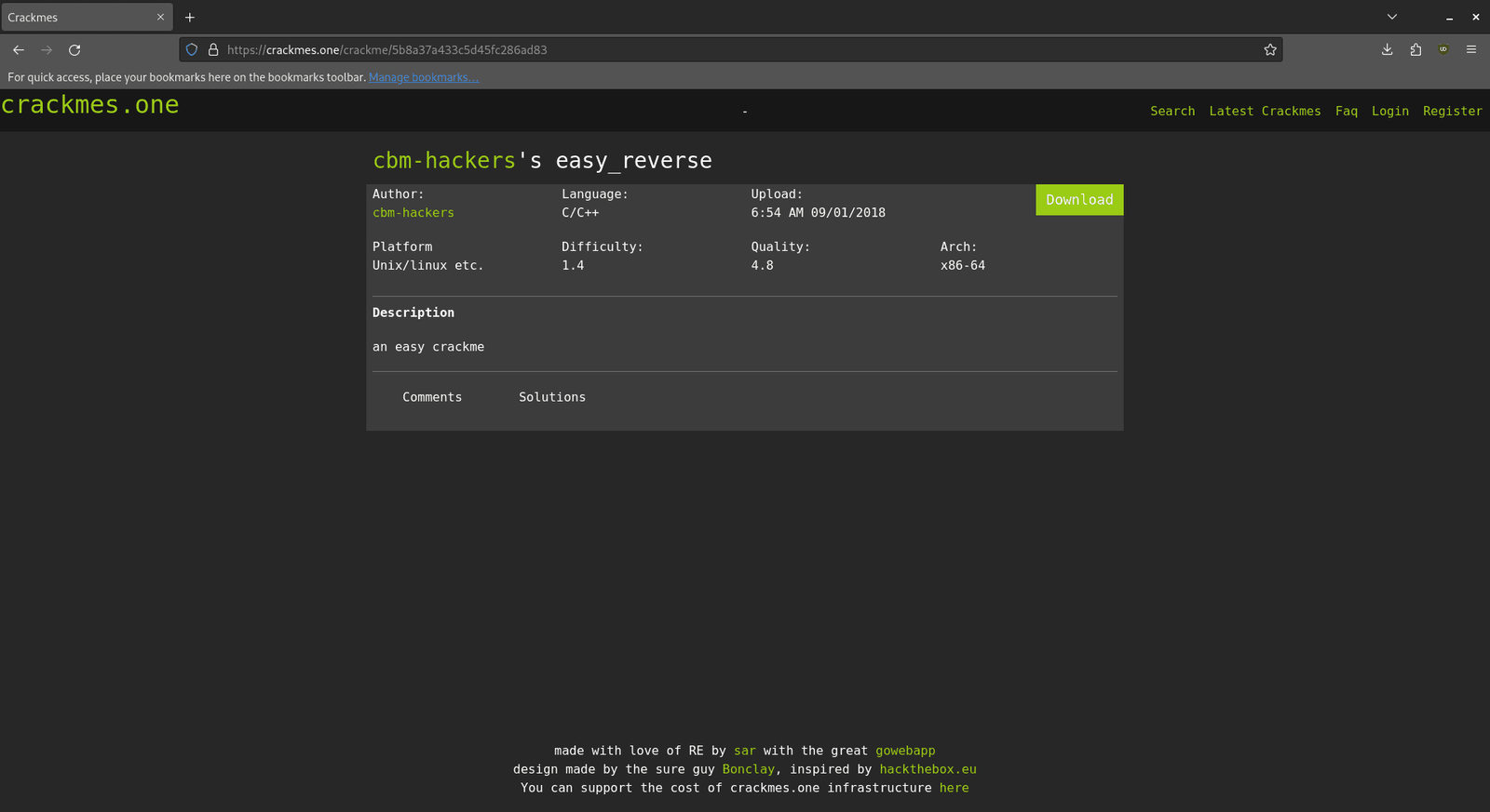 CrackMe challenge download